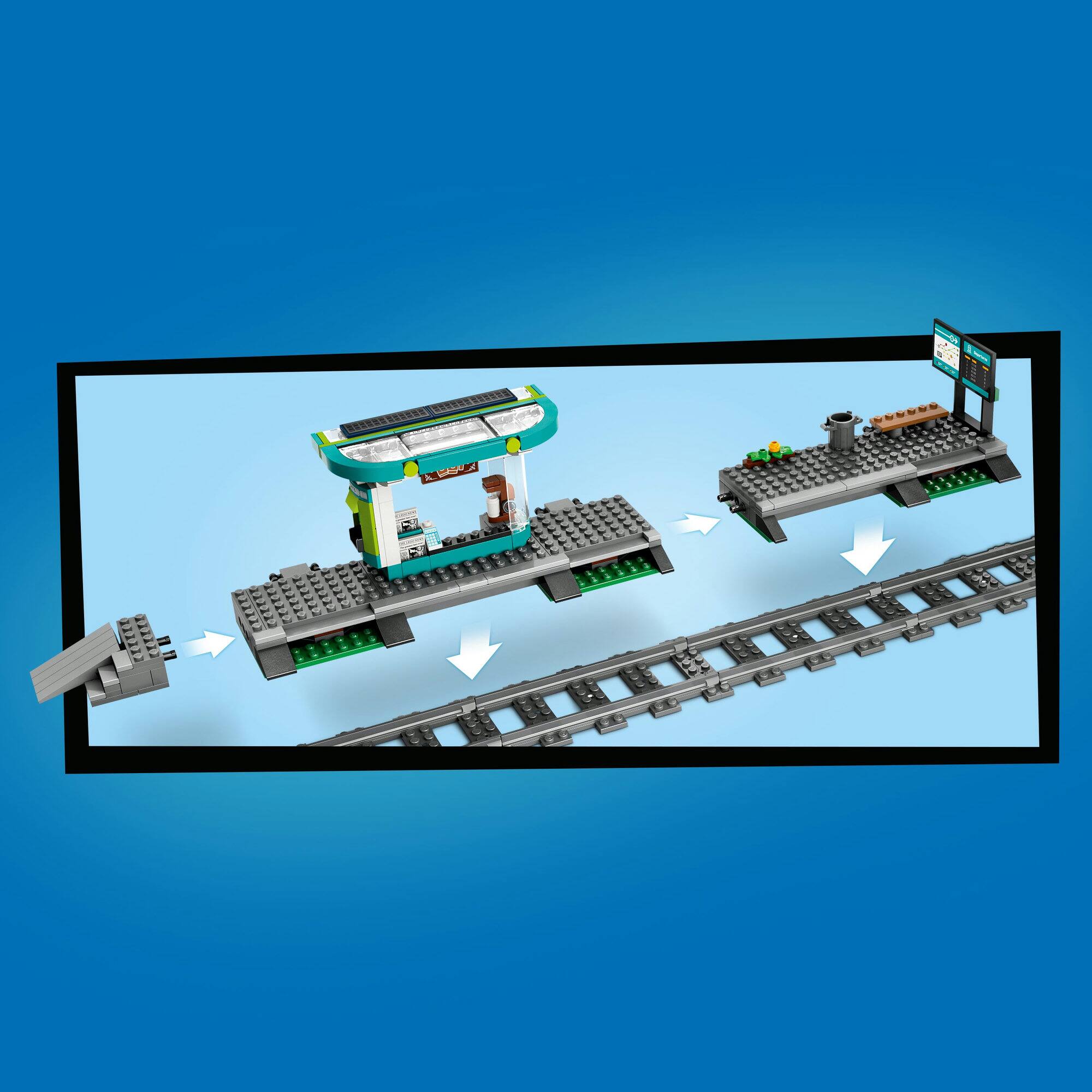 LEGO® City Downtown Streetcar and Station Toy Set 60423